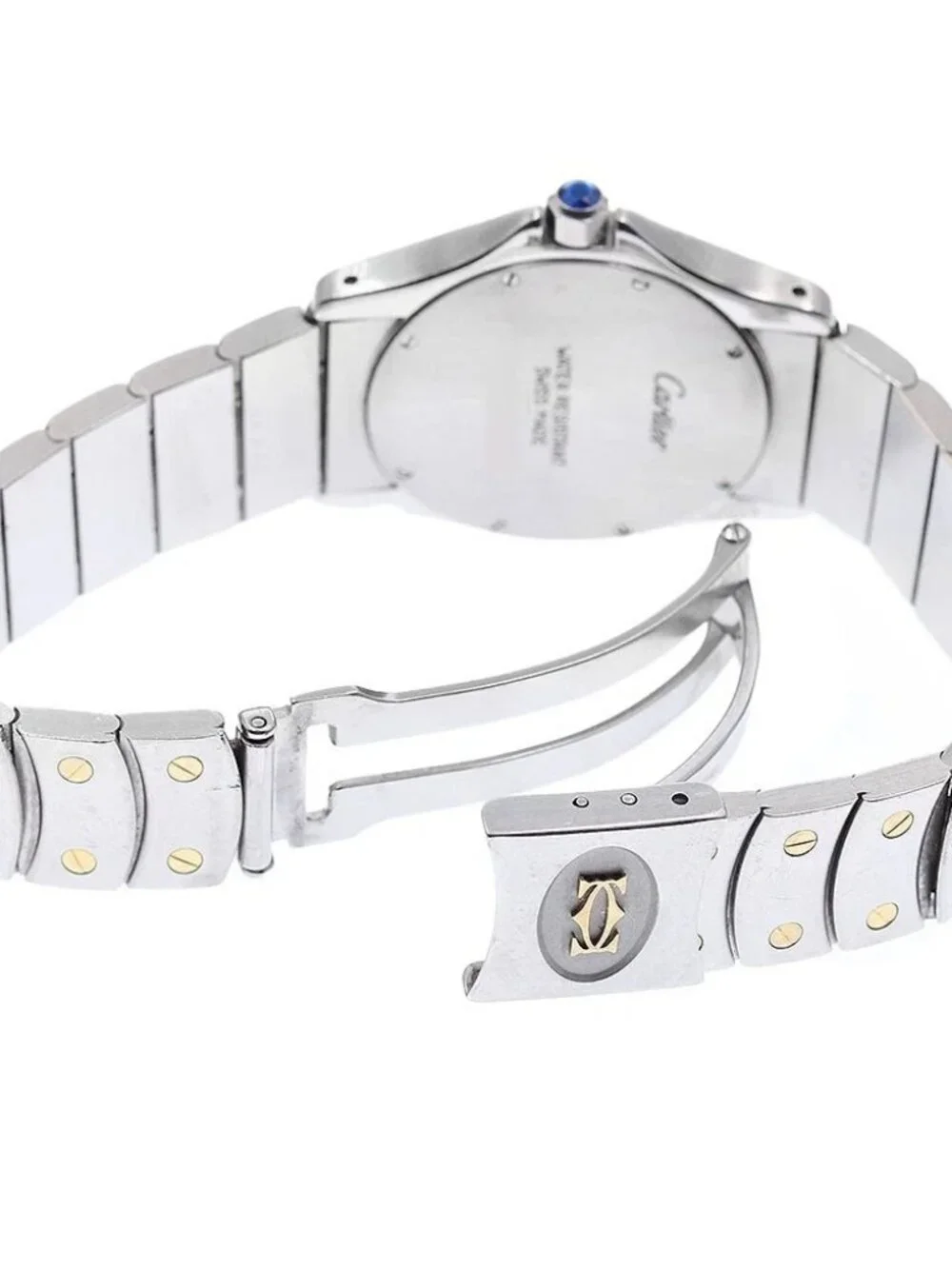 CARTIER Santos Rondo MM Date beige Dial Quartz Boy's Watch_966287
